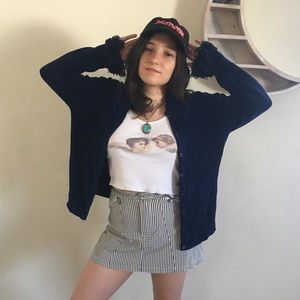 Valerie Stevens Blue corduroy Top Small